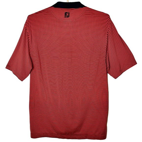 FootJoy Red & Black Striped Golf Polo - Picture 2 of 6
